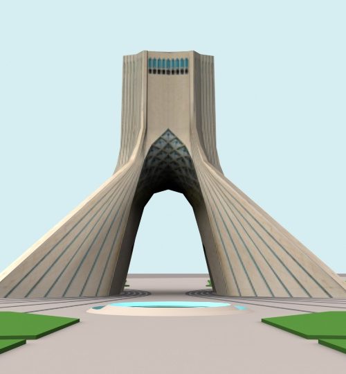مدل سه بعدی برج میدان آزادی تهران همراه با تکسچر