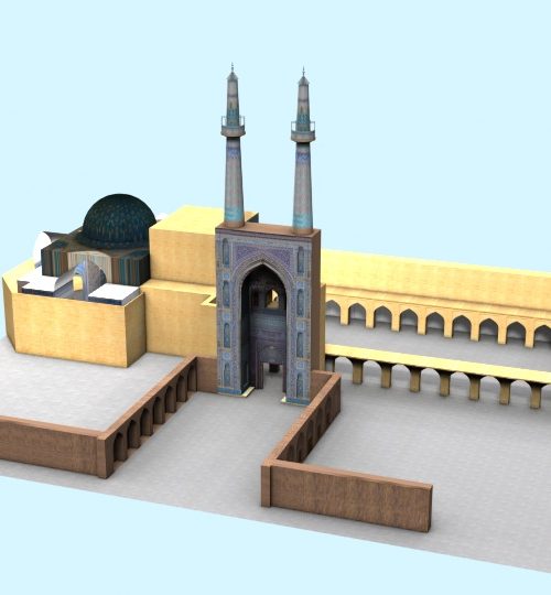 مدل سه بعدی مسجد جامع یزد همراه با تکسچر