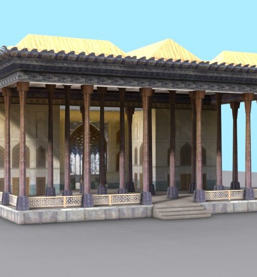 مدل سه بعدی عمارت چهل ستون اصفهان همراه با تکسچر