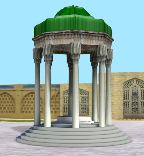 مدل سه بعدی آرامگاه حضرت حافظ همراه با تکسچر